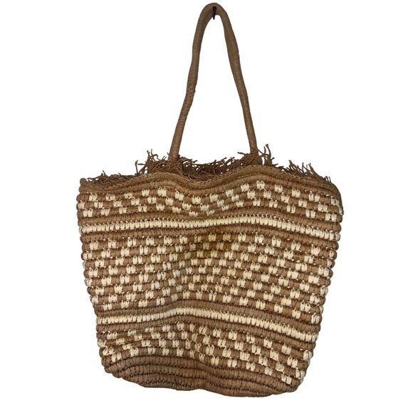 Nikki Beach Karolina Tote in White & Natural One Size New Womens Straw Handbag - Picture 7 of 11